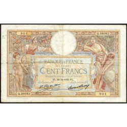 F 24-11 - 22/12/1932 - 100 francs - Merson grands cartouches - Série Q.38063 - Etat : TB
