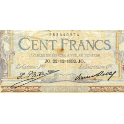 F 24-11 - 22/12/1932 - 100 francs - Merson grands cartouches - Série Q.38138 - Etat : TB