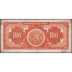 Pérou - Pick 73_4 - 100 soles de oro - Série G4 - 16/09/1954 - Etat : TTB-