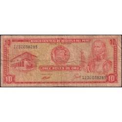 Pérou - Pick 100b_1 - 10 soles de oro - Série I230 - 16/10/1970 - Etat : TB-