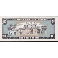 Pérou - Pick 108 - 100 soles de oro - Série G164 - 02/10/1975 - Etat : NEUF