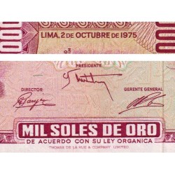 Pérou - Pick 111 - 1'000 soles de oro - Série R40 - 02/10/1975 - Etat : SPL-