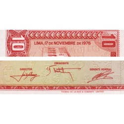 Pérou - Pick 112 - 10 soles de oro - Série I479 - 17/11/1976 - Etat : NEUF