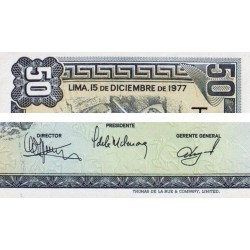 Pérou - Pick 113 - 50 soles de oro - Série H196 - 15/12/1976 - Etat : SPL