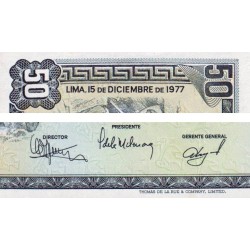 Pérou - Pick 113 - 50 soles de oro - Série H203 - 15/12/1976 - Etat : pr.NEUF