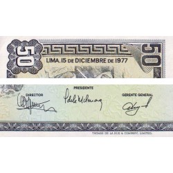 Pérou - Pick 113 - 50 soles de oro - Série H224 - 15/12/1976 - Etat : NEUF