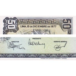 Pérou - Pick 113 - 50 soles de oro - Série H232 - 15/12/1976 - Etat : NEUF