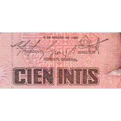 Pérou - Pick 132b - 100 intis - Série A R - 06/03/1986 - Etat : SPL