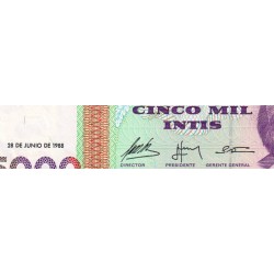 Pérou - Pick 137 - 5'000 intis - Série A V - 28/06/1988 - Etat : NEUF