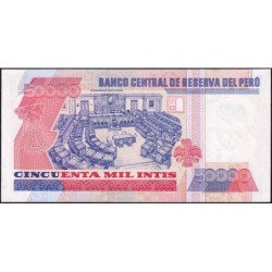 Pérou - Pick 142 - 50'000 intis - Série A L - 28/06/1988 - Etat : NEUF