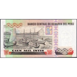Pérou - Pick 145 - 100'000 intis - Série A L - 21/12/1989 - Etat : NEUF