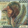 Centrafrique - Pick 13_2 - 10'000 francs - Série K.001 - 1984 - Etat : SPL