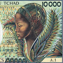 Tchad - Pick 12a_1 - 10'000 francs - Série A.1 - 1984 - Etat : TTB+