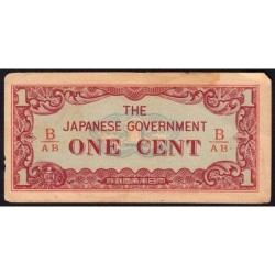 Birmanie - Gouvernement Japonais - Pick 9b - 1 cent - Série B/AB - 1942 - Etat : TB