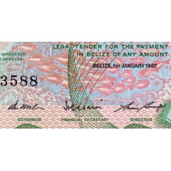 Belize - Pick 46c - 1 dollar - Série A/13 - 01/01/1987 - Etat : TTB+