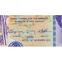 Belize - Pick 66d - 2 dollars - Série DL - 01/11/2011 - Etat : pr.NEUF