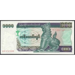 Myanmar - Pick 77b - 1'000 kyats - Série AE - 1998 - Etat : NEUF