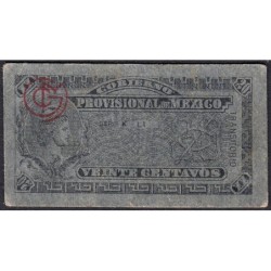 Gouvernement Provisoire du Mexique - Pick S 699 - 20 centavos - Série K LI - 1914 - Etat : TTB+