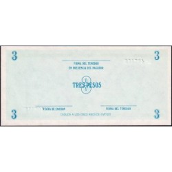 Cuba - Pick FX 12 - 3 pesos - Emission C - Série FF - 1987 - Etat : NEUF