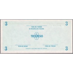 Cuba - Pick FX 12 - 3 pesos - Emission C - Série FF - 1987 - Etat : NEUF