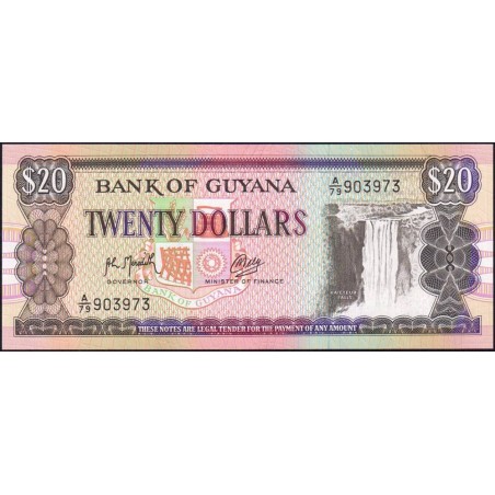 Guyana - Pick 27_2 - 20 dollars - Série A/79 - 1992 - Etat : NEUF