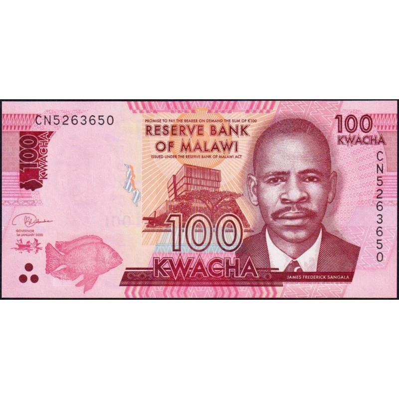 Malawi - Pick 65e - 100 kwacha - Série CN - 01/01/2020 - Etat : NEUF