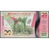 Mexique - Pick 132b_3 - 20 pesos - Série AQ - 24/05/2021 - Polymère commémoratif - Etat : NEUF