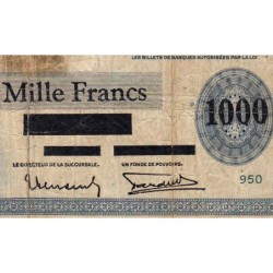 Nouvelle-Calédonie - Nouméa - Pick 45 - 1'000 francs - Série T34 - 1943 - Etat : B+