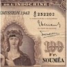 Nouvelle-Calédonie - Nouméa - Pick 46a - 100 francs - Série A/O - 1943 - Etat : B