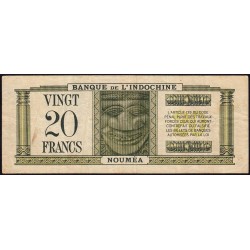 Nouvelle-Calédonie - Nouméa - Pick 49 - 20 francs - Série F/T - 1944 - Etat : TTB