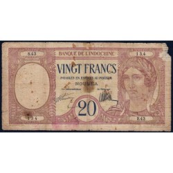 Nouvelle-Calédonie - Nouméa - Pick 37a - 20 francs - Série S.43 - 1929 - Etat : AB