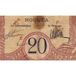 Nouvelle-Calédonie - Nouméa - Pick 37a - 20 francs - Série S.43 - 1929 - Etat : AB
