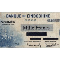 Nouvelle-Calédonie - Nouméa - Pick 47b - 1'000 francs - Série E36 - 1944 - Etat : TB+