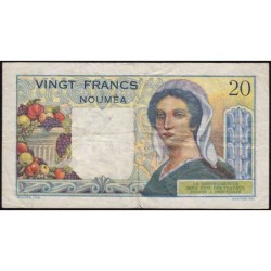 Nouvelle-Calédonie - Nouméa - Pick 50b - 20 francs - Série J.92 - 1954 - Etat : TB à TB+