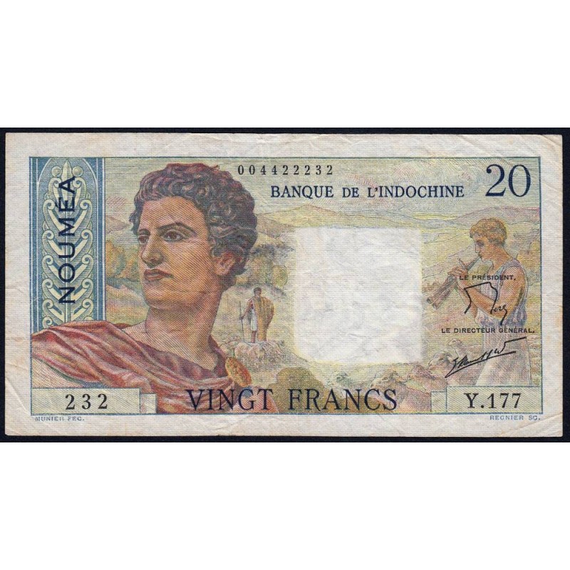 Nouvelle-Calédonie - Nouméa - Pick 50c - 20 francs - Série Y.177 - 1963 - Etat : TB