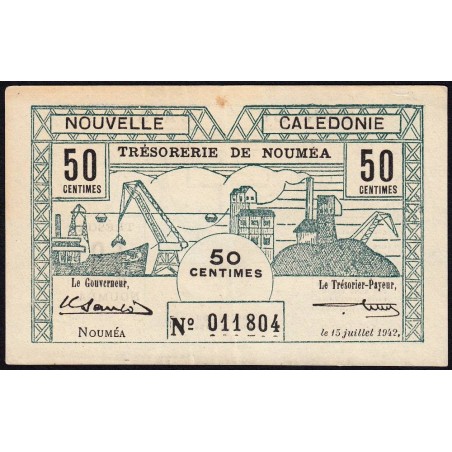 Nouvelle-Calédonie - Nouméa - Pick 51 - 50 centimes - 15/07/1942 - Etat : SUP