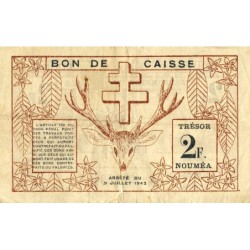 Nouvelle-Calédonie - Nouméa - Pick 53 - 2 francs - 15/07/1942 - Etat : TB+