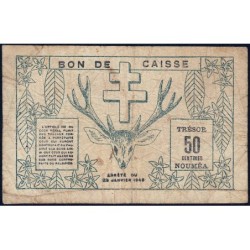 Nouvelle-Calédonie - Nouméa - Pick 54 - 50 centimes - 29/03/1943 - Etat : B+