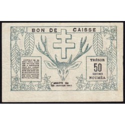 Nouvelle-Calédonie - Nouméa - Pick 54 - 50 centimes - 29/03/1943 - Etat : TTB