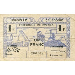 Nouvelle-Calédonie - Nouméa - Pick 55b - 1 franc - 29/03/1943 - Etat : TB