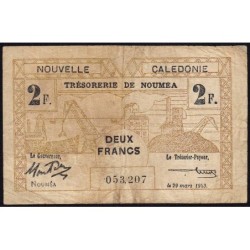 Nouvelle-Calédonie - Nouméa - Pick 56b - 2 francs - 29/03/1943 - Etat : TB-