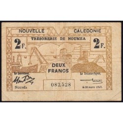 Nouvelle-Calédonie - Nouméa - Pick 56b - 2 francs - 29/03/1943 - Etat : TB+