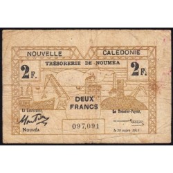 Nouvelle-Calédonie - Nouméa - Pick 56b - 2 francs - 29/03/1943 - Etat : TB