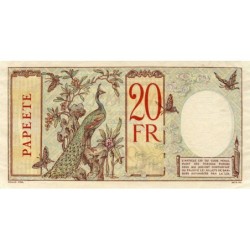 Tahiti - Papeete - Pick 12as - 20 francs - Série O.00 - 1928 - Spécimen - Etat : SUP