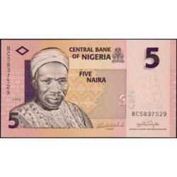 Nigéria - Pick 32a_2 - 5 naira - Série BC - 2006 - Etat : NEUF