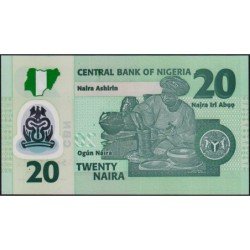 Nigéria - Pick 34n_1 - 20 naira - Série DS - 2018 - Polymère - Etat : NEUF