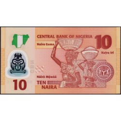 Nigéria - Pick 39f - 10 naira - Série BG - 2015 - Polymère - Etat : NEUF