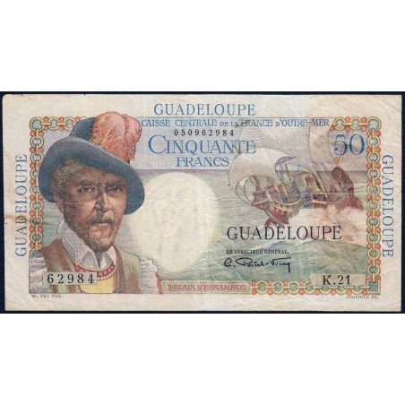 Guadeloupe - Pick 34 - 50 francs - Série K.21 - 1946 - Etat : TTB