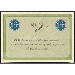88 - Pirot 65 - Remiremont - 1 franc - Série A - 23/09/1915 - Essai - Etat : SPL