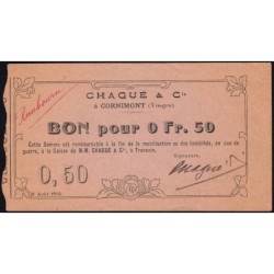 88 - Pirot 31 - Cornimont - 0,50 franc - Sans série - 05/08/1914 - Remboursé - Etat : SUP